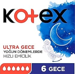 Kotex Ultra Gece 6'lı Hijyenik Ped ürün görseli