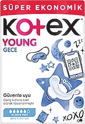 Kotex Young Gece 16'lı Hijyenik Ped ürün görseli