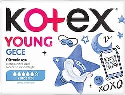 Kotex Young Gece 6'lı Hijyenik Ped ürün görseli