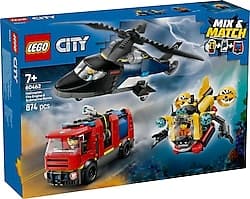 Lego 60462 City Helikopter İtfaiye Kamyonu ve Denizaltı Karışımı ürün görseli