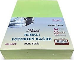 Masis A4 80 gr 500 Yaprak Açık Yeşil Renkli Fotokopi Kağıdı ürün görseli