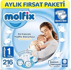 Molfix 1 Numara Yenidoğan 72'li 3 Adet Bebek Bezi ürün görseli