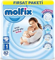 Molfix 1 Numara Yenidoğan 82'li Bebek Bezi ürün görseli