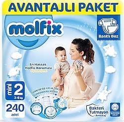 Molfix 2 Numara Mini 80'li 3 Adet Bebek Bezi ürün görseli