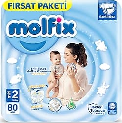 Molfix 2 Numara Mini 80'li Bebek Bezi ürün görseli