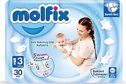 Molfix 3 Numara Midi 30'lu Bebek Bezi ürün görseli