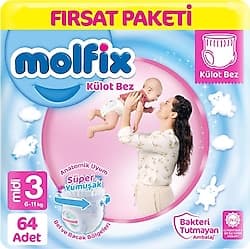 Molfix 3 Numara Midi 64'lü Külot Bez ürün görseli