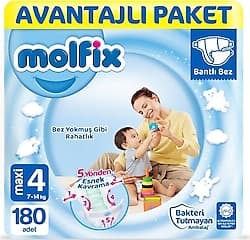 Molfix 4 Numara Maxi 180'li Bebek Bezi ürün görseli