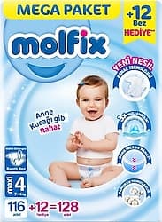 Molfix 4 Numara Maxi 128'li Bebek Bezi ürün görseli