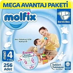 Molfix 4 Numara Maxi 128'li 2 Adet Bebek Bezi ürün görseli