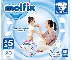 Molfix 5 Numara Junior 20'li Bebek Bezi ürün görseli