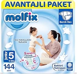 Molfix 5 Numara Junior 144'lü Bebek Bezi ürün görseli