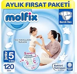 Molfix 5 Numara Junior 120'li Bebek Bezi ürün görseli