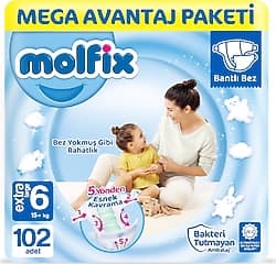 Molfix 6 Numara Extra Large 102'li Bebek Bezi ürün görseli