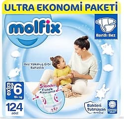 Molfix 6 Numara Extra Large 124'lü Bebek Bezi ürün görseli