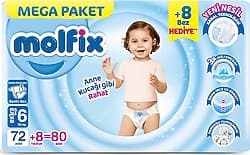 Molfix 6 Numara Extra Large 80'li Bebek Bezi ürün görseli