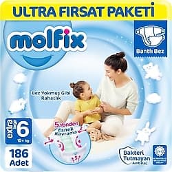 Molfix 6 Numara Extra Large 186'lı Bebek Bezi ürün görseli