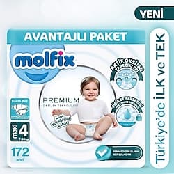 Molfix Premium 4 Numara Maxi 86'lı 2 Adet Bebek Bezi ürün görseli