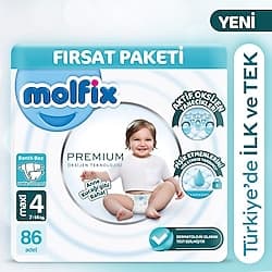 Molfix Premium 4 Numara Maxi 86'lı Bebek Bezi ürün görseli