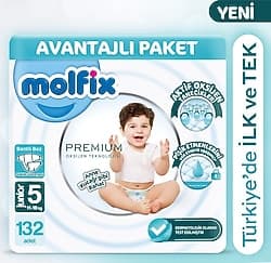 Molfix Premium 5 Numara Junior 66'lı 2 Adet Bebek Bezi ürün görseli