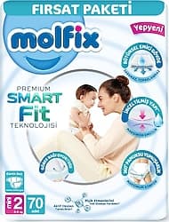 Molfix Premium Smart Fit 2 Numara Mini 70'li Bebek Bezi ürün görseli