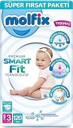 Molfix Premium Smart Fit 3 Numara Midi 60'lı 2 Adet Bebek Bezi ürün görseli