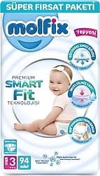 Molfix Premium Smart Fit 3 Numara Midi 94'lü Bebek Bezi ürün görseli