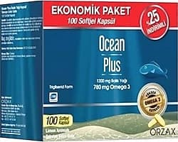 Ocean Plus Omega 3 Balık Yağı 1200 mg 100 Kapsül ürün görseli