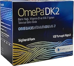 OmePa DK2 Omega 3 Vitamin D ve MK-7 100 Kapsül ürün görseli