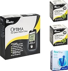 Optima Şeker Ölçüm Cihazı + 50'li 2 Kutu Ölçüm Stribi + 100 Adet Lanset ürün görseli