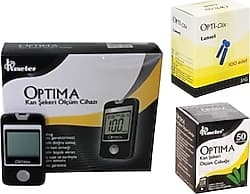Optima Şeker Ölçüm Cihazı + 50'li 1 Kutu Ölçüm Stribi + 100 Adet Lanset ürün görseli
