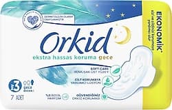 Orkid Ekstra Hassas Koruma Gece Boy 3 Hijyenik Ped 7'li ürün görseli
