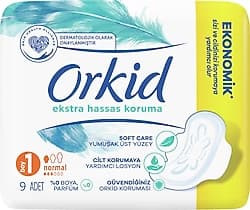 Orkid Extra Hassas Koruma Normal Boy 1 Hijyenik Ped 9'lu ürün görseli