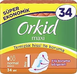Orkid Maxi Normal Boy 1 Hijyenik Ped 34'lü 4 Adet ürün görseli