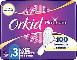 Orkid Platinum 3 Boy Uzun Ekstra 6'lı Hijyenik Ped ürün görseli