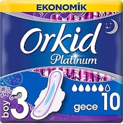 Orkid Platinum Gece Boy 3 Hijyenik Ped 10'lu ürün görseli