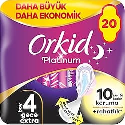 Orkid Platinum Gece Ekstra Boy 4 Hijyenik Ped 20'li ürün görseli