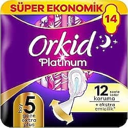 Orkid Platinum Gece Extra Plus 14'lü Hijyenik Ped ürün görseli