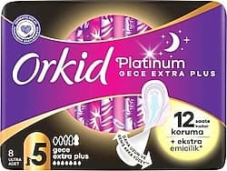 Orkid Platinum Gece Extra Plus Boy 5 8'li Hijyenik Ped ürün görseli