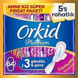 Orkid Platinum Hijyenik Ped Gündüz & Gece 64'lü Anne Kız Paketi ürün görseli