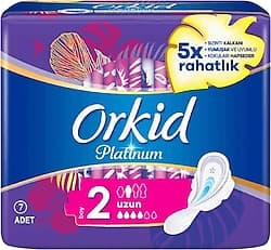 Orkid Platinum Uzun Boy 2 Hijyenik Ped 7'li ürün görseli
