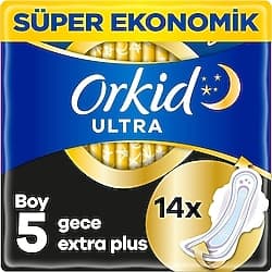 Orkid Ultra Gece Extra Plus Boy 5 Hijyenik Ped 14'lü ürün görseli