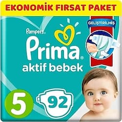 Prima Aktif 5 Numara Junior 46'lı 2 Adet Bebek Bezi ürün görseli