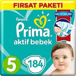 Prima Aktif 5 Numara Junior 46'lı 4 Adet Bebek Bezi ürün görseli