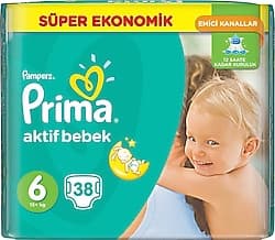 Prima Aktif 6 Numara Extra Large 38'li Bebek Bezi ürün görseli