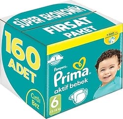 Prima Aktif 6 Numara Extra Large 40'lı 4 Adet Bebek Bezi ürün görseli