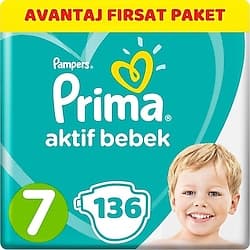 Prima Aktif 7 Numara XX Large 34'lü 4 Adet Bebek Bezi ürün görseli