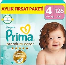 Prima Premium Care 4 Numara Maxi 126'lı Bebek Bezi ürün görseli