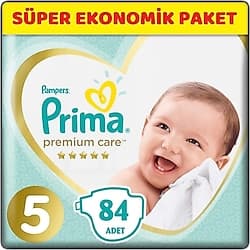 Prima Premium Care 5 Numara Junior 84'lü Bebek Bezi ürün görseli