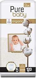 Pure Baby Organik Pamuklu 5 Numara Junior 40'lı 3 Adet Bebek Bezi ürün görseli